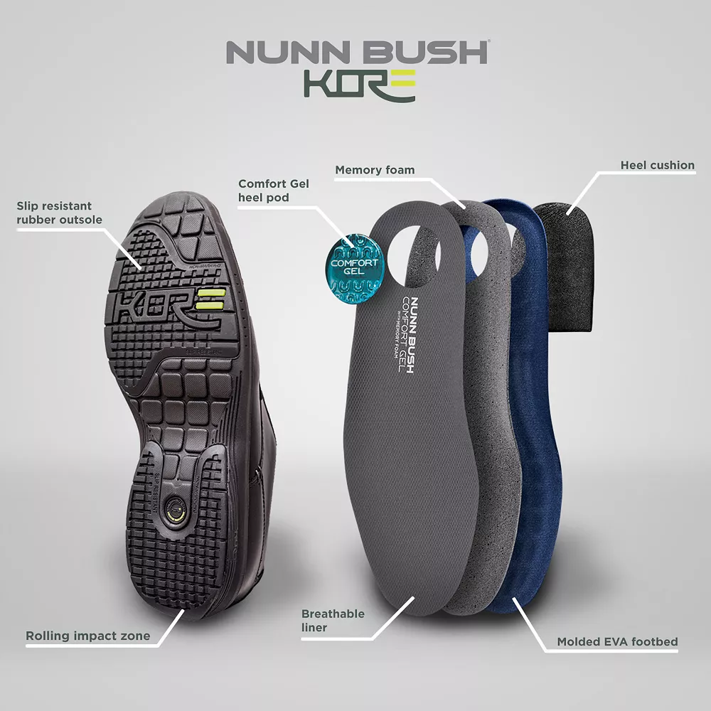 Nunn Bush® Baker Street Kore Men's Plain Toe Oxford Dress Shoes 6 Nunn Bush® Baker Street Kore Men's Plain Toe Oxford Dress Shoes - Image 4