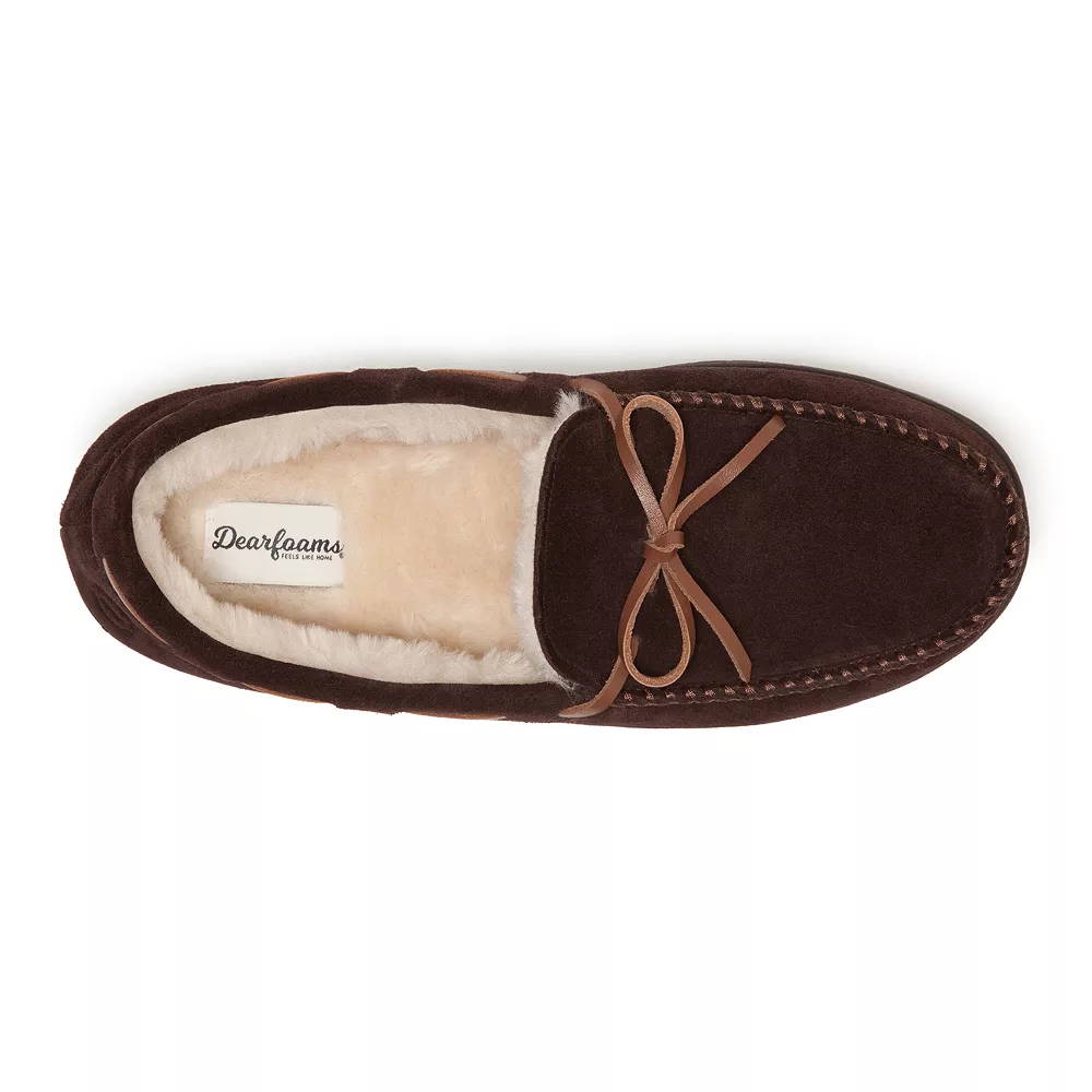 Men's Dearfoams Genuine Suede Moccasin Slippers 7 Men's Dearfoams Genuine Suede Moccasin Slippers - Image 5