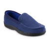Men's Isotoner Jared Microterry Moccasin Slippers -Dockers shop 4951347 Navy
