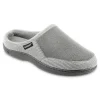 Men's Isotoner Microterry And Waffle Travis Hoodback Slippers -Dockers shop 5000506 Ash Gray