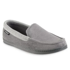 Men's Isotoner Microterry And Waffle Travis Moccasin Slippers