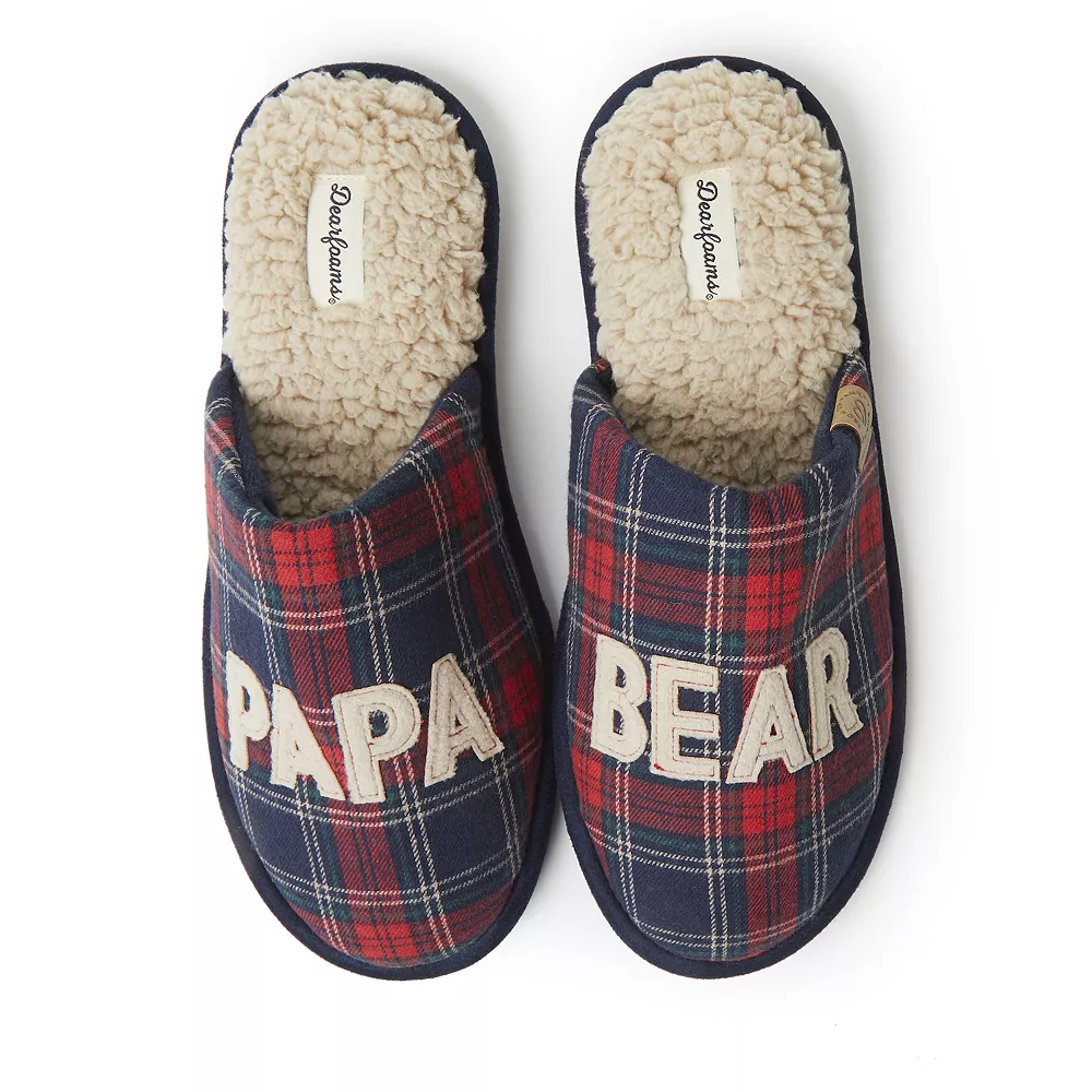 Men's Dearfoams Papa Bear Scuff Slippers 3 Men's Dearfoams Papa Bear Scuff Slippers