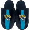 Men's FOCO Jacksonville Jaguars Striped Team Slippers -Dockers shop 5401067