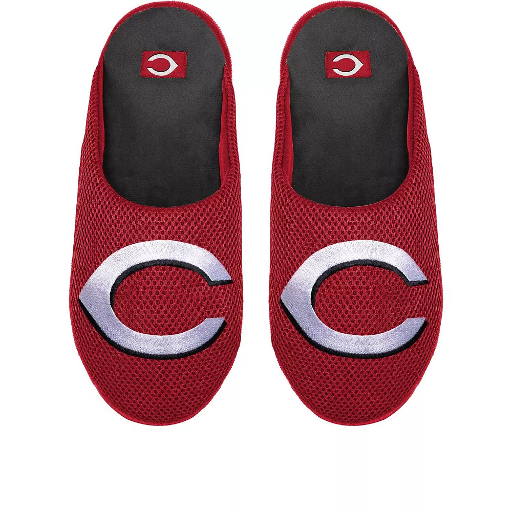 Men's FOCO Cincinnati Reds Big Logo Colorblock Mesh Slippers 4 Men's FOCO Cincinnati Reds Big Logo Colorblock Mesh Slippers - Image 2