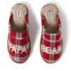 Men's Dearfoams Papa Bear Red Plaid Scuff Slippers