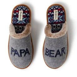 Men's Dearfoams Grey Felted Papa Bear Scuff Slippers
