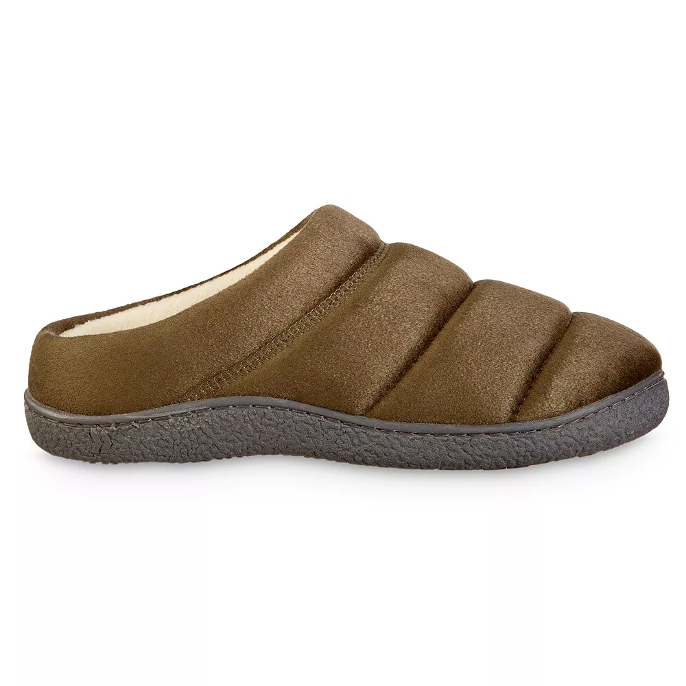 Men's Isotoner Advanced Memory Foam Microsuede Puffer Hoodback ECO Comfort Slippers 4 Men's Isotoner Advanced Memory Foam Microsuede Puffer Hoodback ECO Comfort Slippers - Image 2