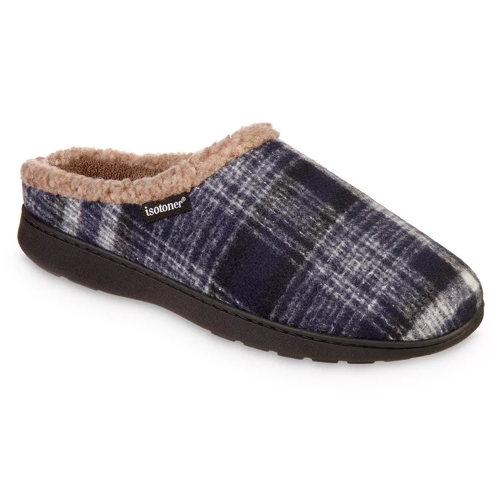 Men's Isotoner Advanced Memory Foam Plaid Berkley Hoodback ECO Comfort Slippers 3 Men's Isotoner Advanced Memory Foam Plaid Berkley Hoodback ECO Comfort Slippers