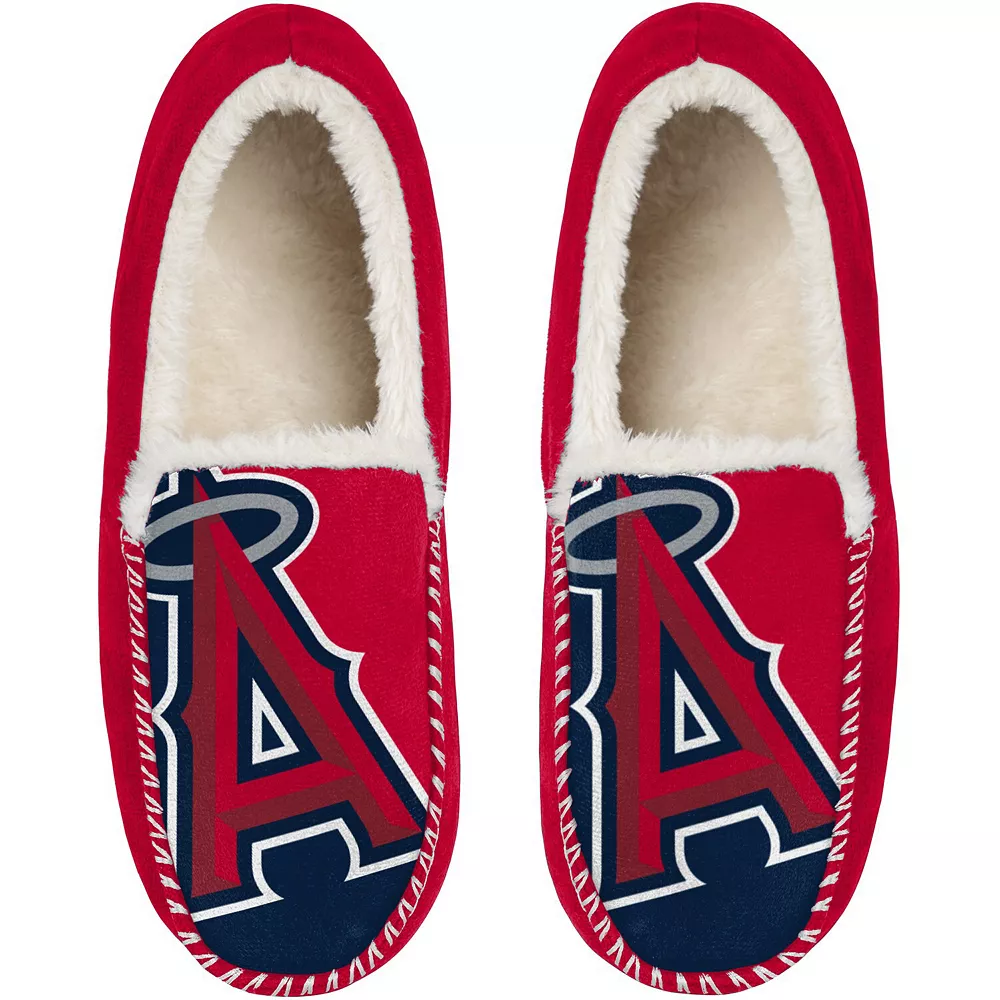 Men's FOCO Los Angeles Angels Colorblock Moccasin Slippers 4 Men's FOCO Los Angeles Angels Colorblock Moccasin Slippers - Image 2