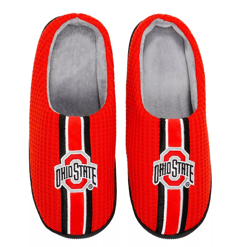 Men's FOCO Scarlet Ohio State Buckeyes Team Stripe Memory Foam Slide Slippers 3 Men's FOCO Scarlet Ohio State Buckeyes Team Stripe Memory Foam Slide Slippers