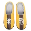 Men's FOCO Gold San Diego Padres Team Stripe Memory Foam Slide Slippers -Dockers shop 6064271