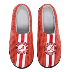 Men's FOCO Crimson Alabama Crimson Tide Team Stripe Memory Foam Slide Slippers -Dockers shop 6080336 ALT