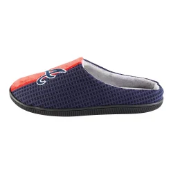 Men's FOCO Navy Atlanta Braves Team Stripe Memory Foam Slide Slippers -Dockers shop 6083396 ALT2