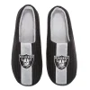 Men's FOCO Black Las Vegas Raiders Team Stripe Memory Foam Slide Slippers -Dockers shop 6105731