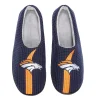 Men's FOCO Navy Denver Broncos Team Stripe Memory Foam Slide Slippers