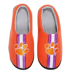 Men's FOCO Orange Clemson Tigers Team Stripe Memory Foam Slide Slippers -Dockers shop 6126332 ALT