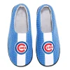 Men's FOCO Royal Chicago Cubs Team Stripe Memory Foam Slide Slippers -Dockers shop 6126880