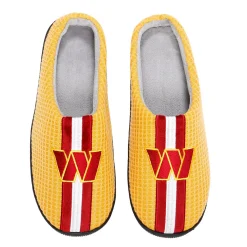 Men's FOCO Gold Washington Commanders Team Stripe Memory Foam Slide Slippers -Dockers shop 6128798 ALT