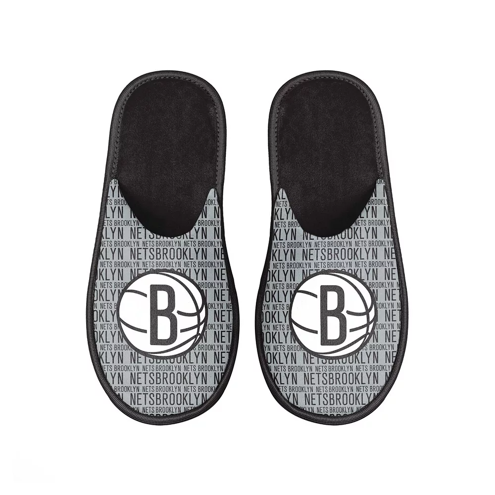 Men's FOCO Brooklyn Nets Scuff Logo Slide Slippers 3 Men's FOCO Brooklyn Nets Scuff Logo Slide Slippers