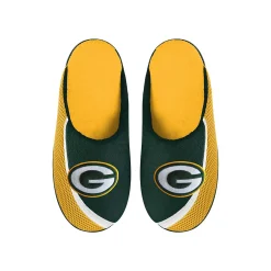 Unbranded Men's FOCO Green Bay Packers Big Logo Color Edge Slippers
