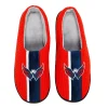 Men's FOCO Red Washington Capitals Team Stripe Memory Foam Slide Slippers -Dockers shop 6155554
