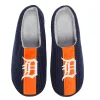 Men's FOCO Navy Detroit Tigers Team Stripe Memory Foam Slide Slippers -Dockers shop 6155582