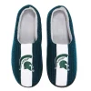 Men's FOCO Green Michigan State Spartans Team Stripe Memory Foam Slide Slippers -Dockers shop 6157727
