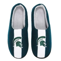 Men's FOCO Green Michigan State Spartans Team Stripe Memory Foam Slide Slippers -Dockers shop 6157727 ALT