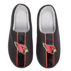 Men's FOCO Black Arizona Cardinals Team Stripe Memory Foam Slide Slippers -Dockers shop 6158033 ALT