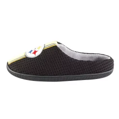 Men's FOCO Black Pittsburgh Steelers Team Stripe Memory Foam Slide Slippers -Dockers shop 6158790 ALT2