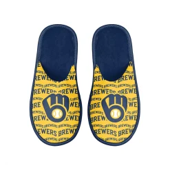 Men's FOCO Milwaukee Brewers Scuff Logo Slide Slippers -Dockers shop 6164155 ALT